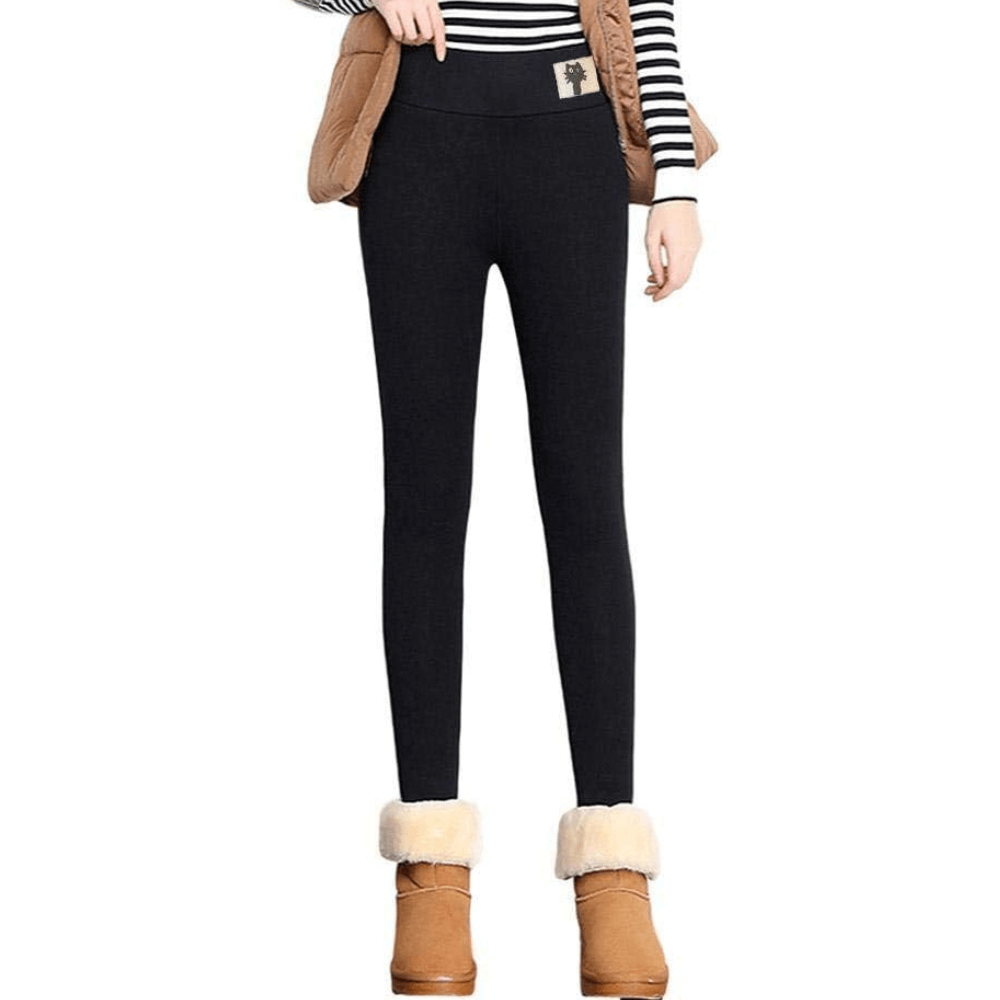 Leggings invernali da donna termici con vita alta