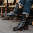 Stivaletti neri da donna con tacco a blocco – comfort e stile per tutto il giorno