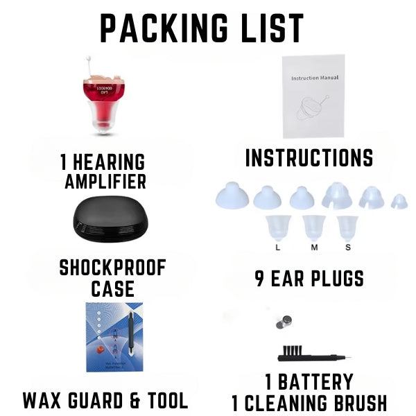 Ulepszony niewidoczny aparat słuchowy douszny