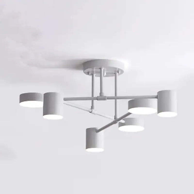 Elegante illuminazione da soffitto a sei teste con modalità colore regolabili
