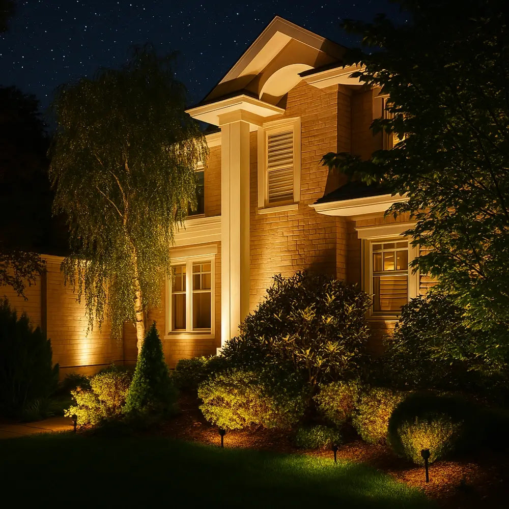 Versatile solar-powered garden spotlight with 9 static and dynamic colors