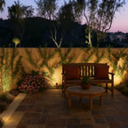 Versatile solar-powered garden spotlight with 9 static and dynamic colors