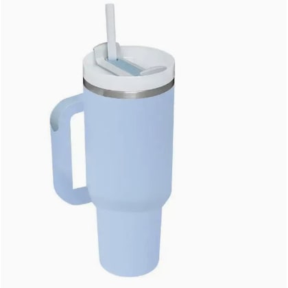 40 Oz Stainless Steel Insulated Tumbler with Handle Lid and Straw for Travel - Image 1