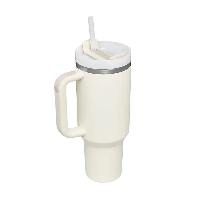 40 Oz Stainless Steel Insulated Tumbler with Handle Lid and Straw for Travel - Image 10