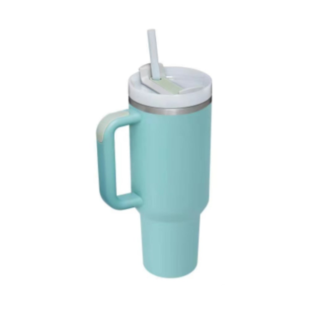 40 Oz Stainless Steel Insulated Tumbler with Handle Lid and Straw for Travel - Image 14