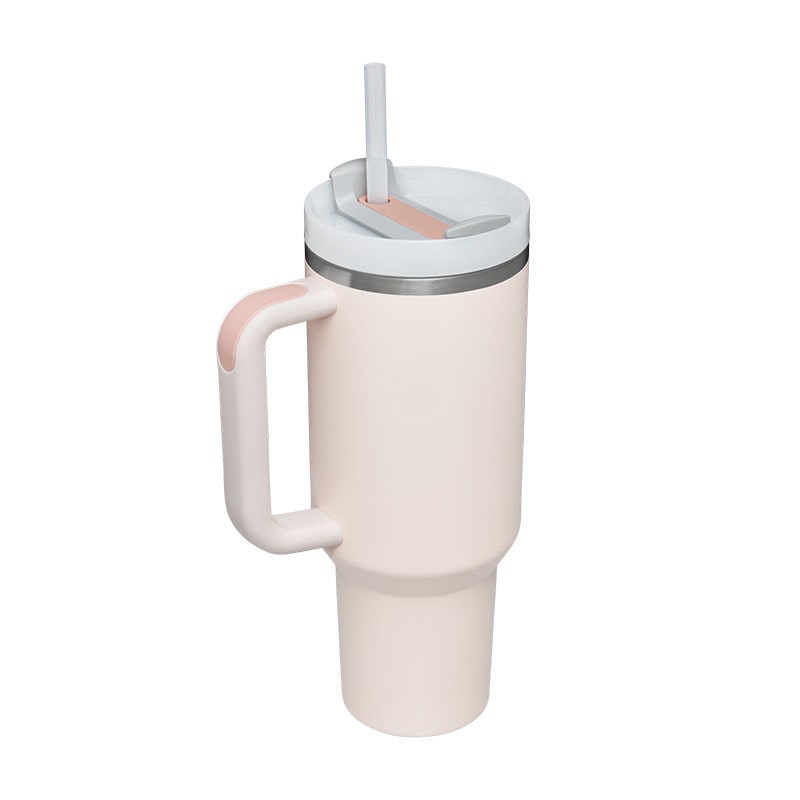 40 Oz Stainless Steel Insulated Tumbler with Handle Lid and Straw for Travel - Image 17