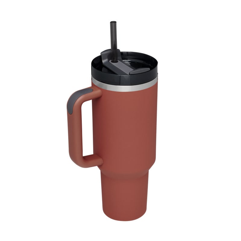 40 Oz Stainless Steel Insulated Tumbler with Handle Lid and Straw for Travel - Image 18