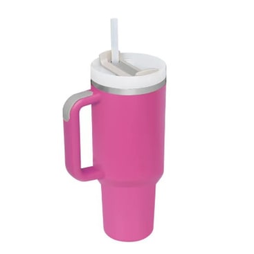 40 Oz Stainless Steel Insulated Tumbler with Handle Lid and Straw for Travel - Image 2