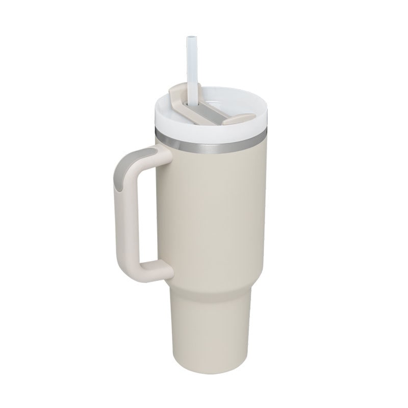 40 Oz Stainless Steel Insulated Tumbler with Handle Lid and Straw for Travel - Image 3