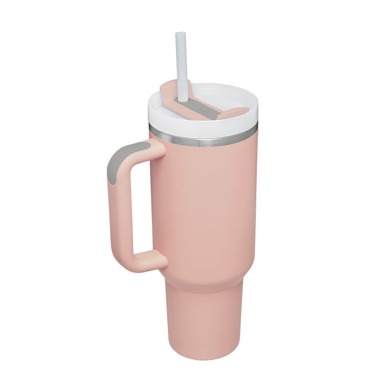 40 Oz Stainless Steel Insulated Tumbler with Handle Lid and Straw for Travel - Image 4