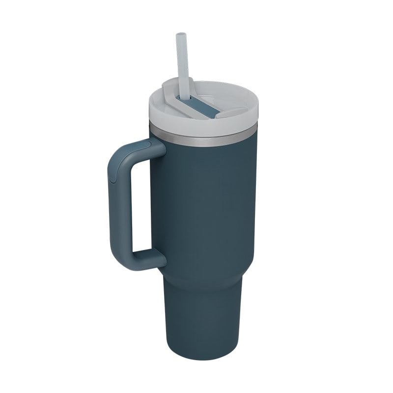 40 Oz Stainless Steel Insulated Tumbler with Handle Lid and Straw for Travel - Image 6