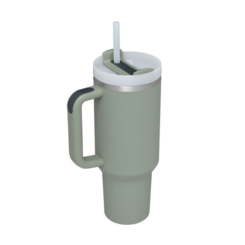 40 Oz Stainless Steel Insulated Tumbler with Handle Lid and Straw for Travel - Image 7