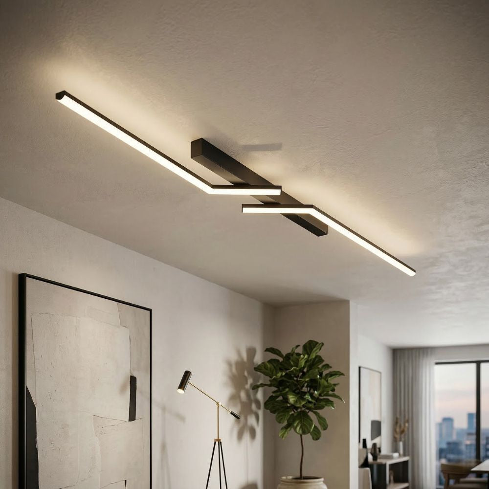 Modern, slim LED ceiling fixture – linear lighting fixture