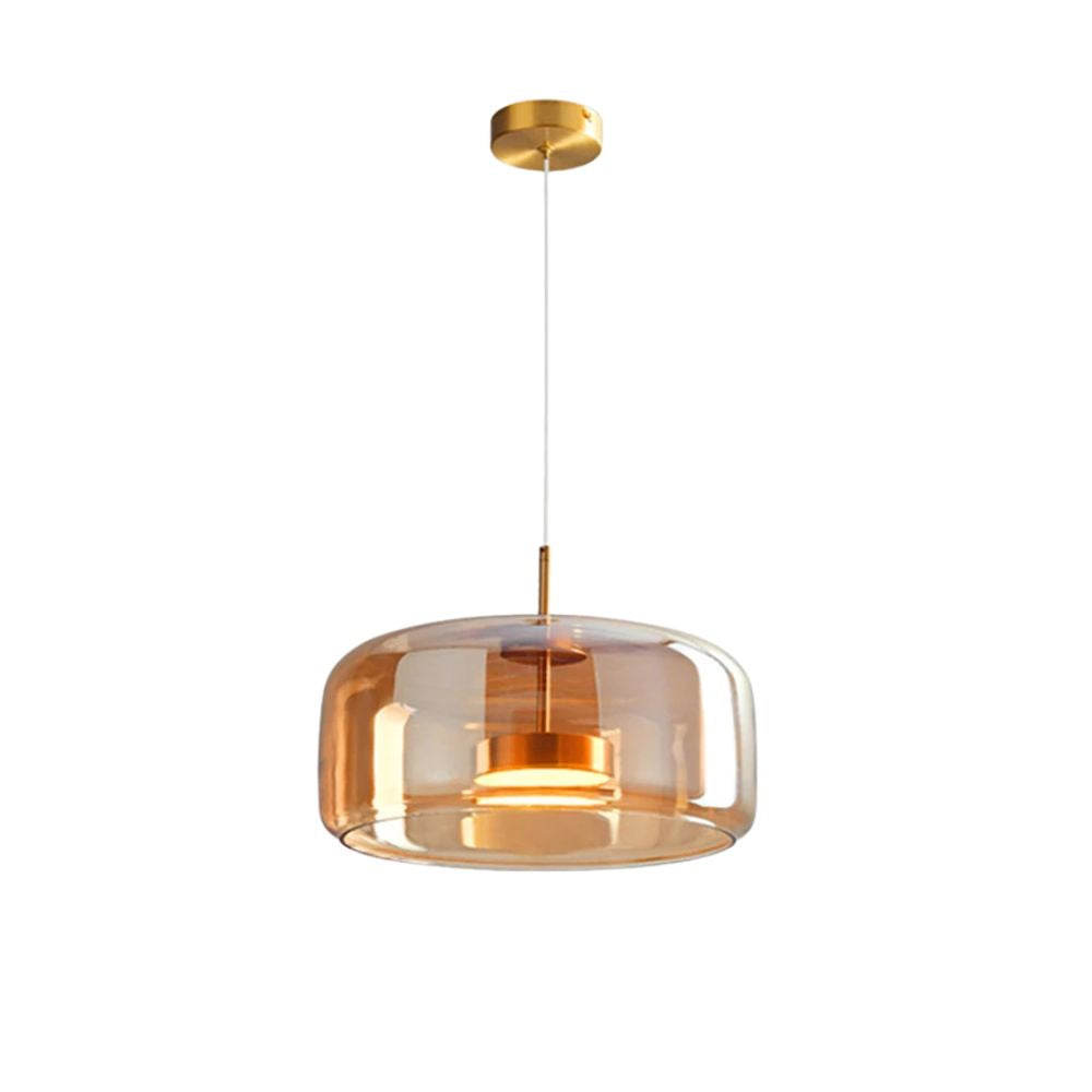 Lampada da soffitto in stile retrò con triplo paralume in vetro e illuminazione LED regolabile