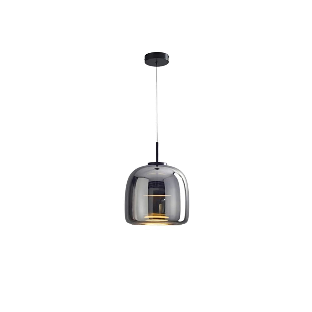 Lampada da soffitto in stile retrò con triplo paralume in vetro e illuminazione LED regolabile