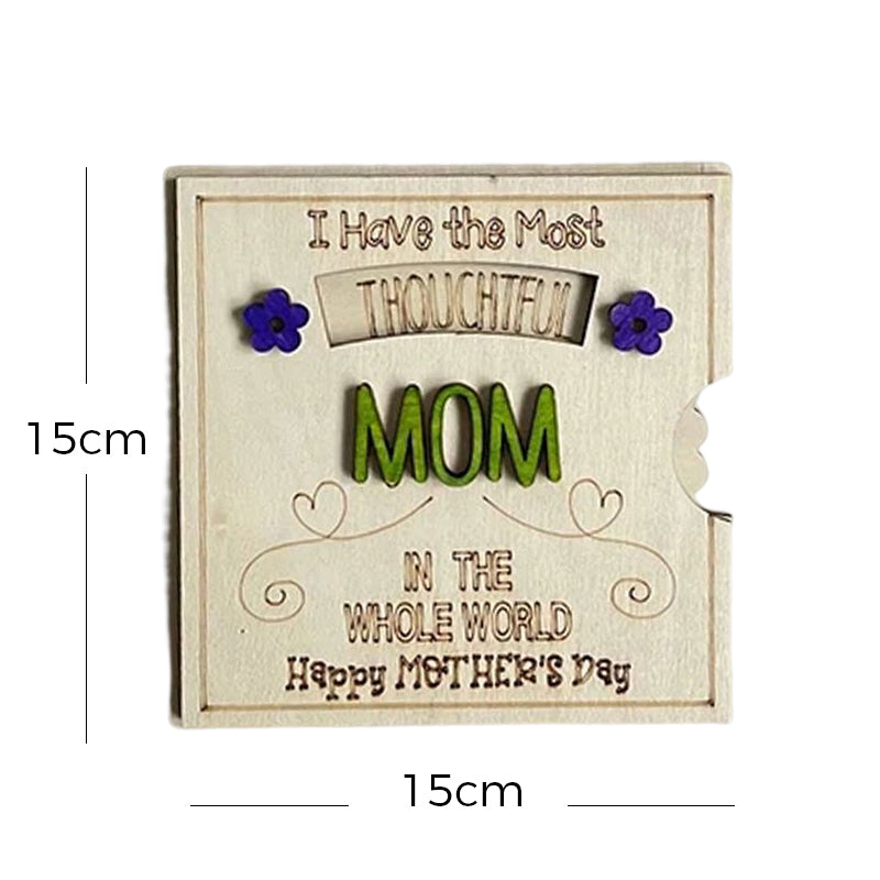Drehbare Holz-Grußkarte – Geschenk zum Muttertag für Mama und Oma