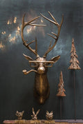 Décoration murale vintage en forme de tête de cerf, bois de cerf texturé rustique