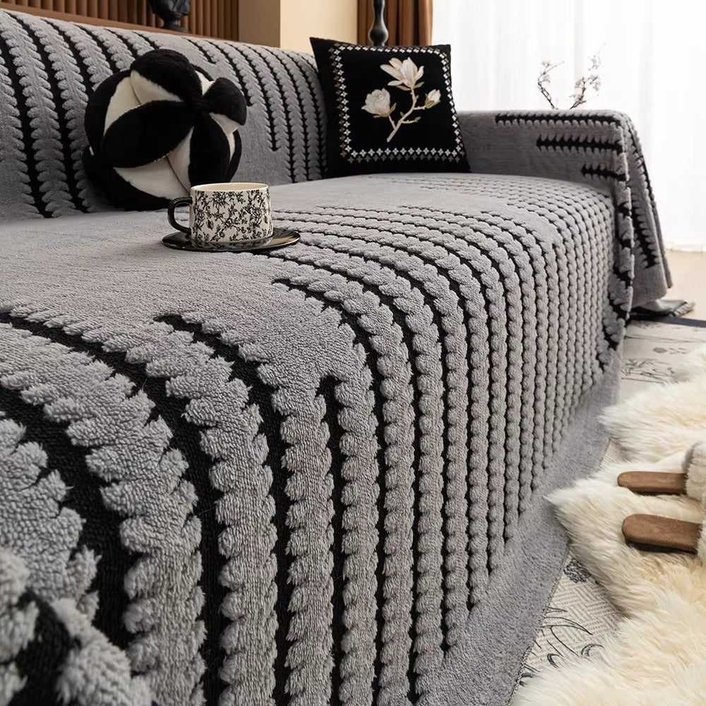 Copertura per divano retrò spessa e calda in peluche