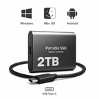 Przenośny Dysk SSD 2TB USB-C – Zewnętrzna Pamięć do Laptopa, PC i Telefonu