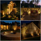 Versatile solar-powered garden spotlight with 9 static and dynamic colors