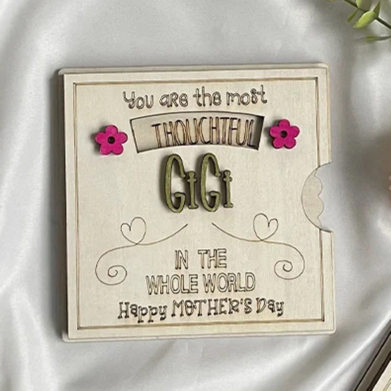 Rotating wooden greeting card – Mother's Day gift for mom and grandma