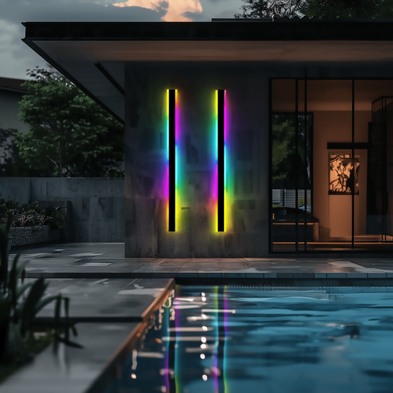 Schlanke wasserdichte LED-Außenwandleuchte RGB