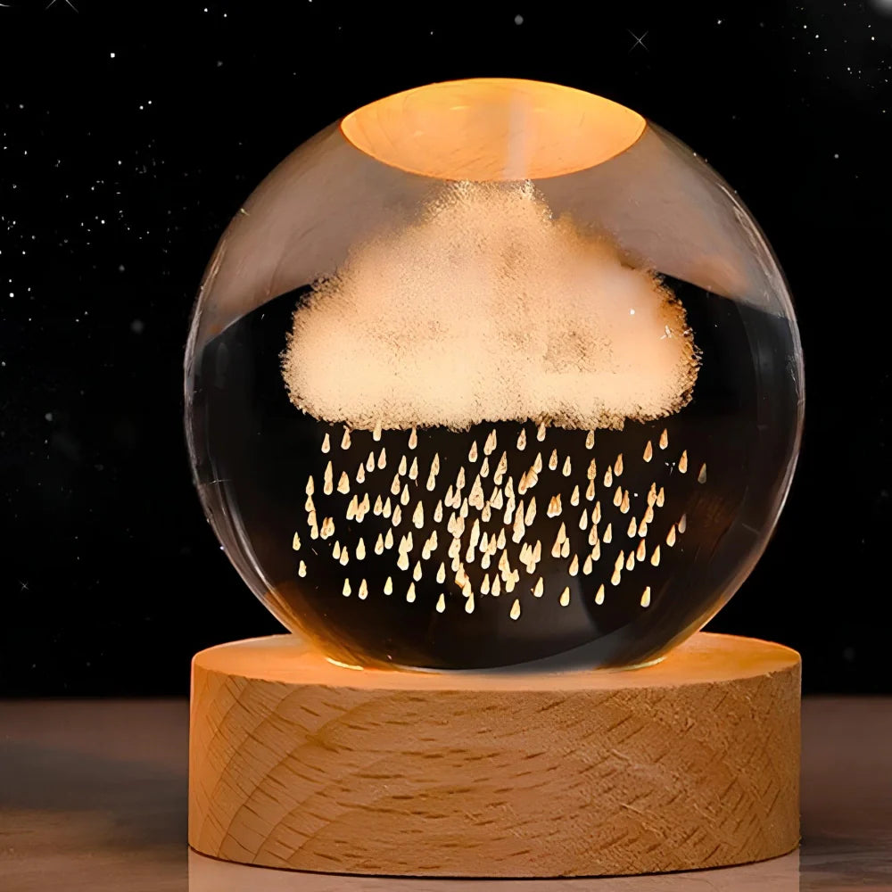 Sfera di cristallo 3D pianeta LED luminosa decorativa