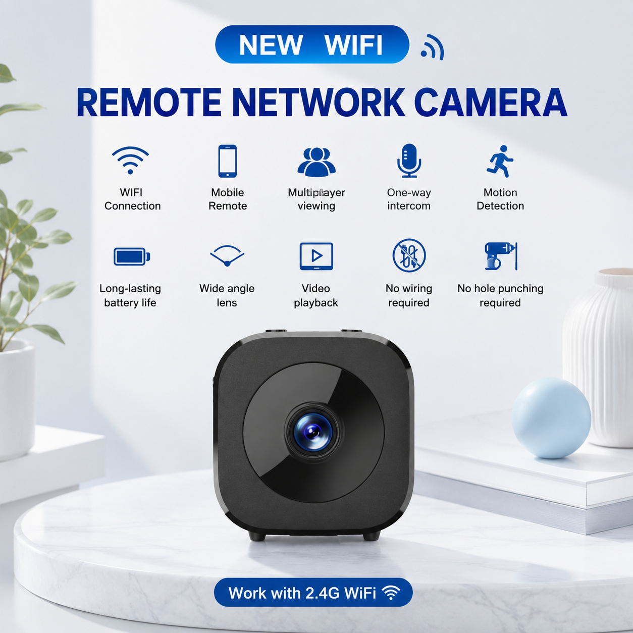 Inteligentna Mini Kamera WiFi z Funkcją Zdalnego Monitorowania
