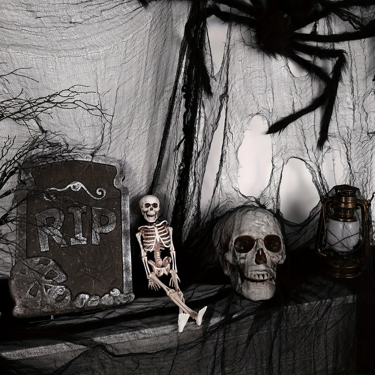Halloween Ozdoby i Dekoracje Czarna Tkanina Straszna do Domu Nawiedzanego Imprezy