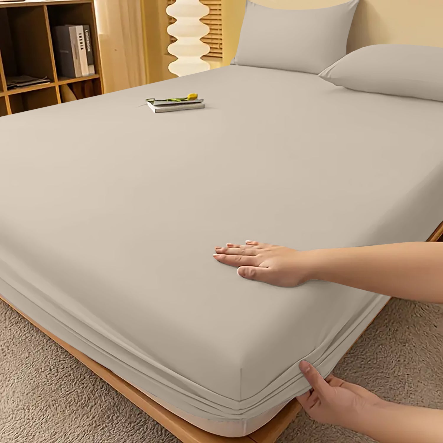 Fitted Sheet with Deep Corners Soft Wrinkle-Resistant