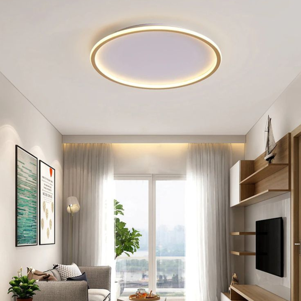 Nowoczesna Okrągła Lampa LED Sufitowa Płaski Montaż do Salonu i Sypialni