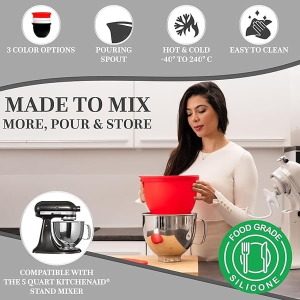5 Quart Mixing Bowl Liner with Lid for Stand Mixer - Image 8