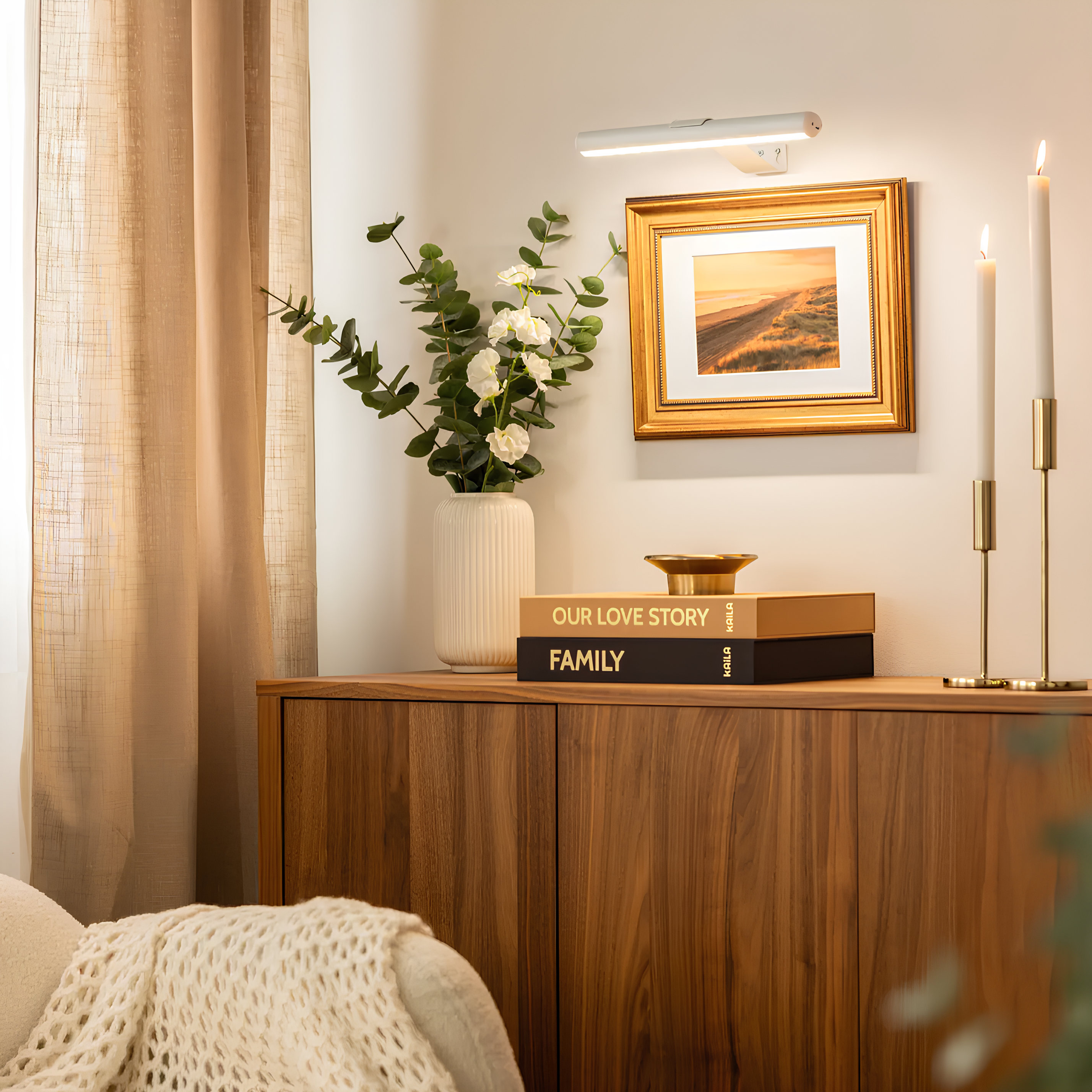 Wireless Wall Lamp for Paintings Adjustable LED Lighting