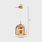 Lampa sufitowa w stylu retro z potrójnym kloszem szklanym i regulowanym oświetleniem LED
