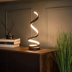 Base in marmo per lampada da tavolo a spirale con illuminazione regolabile