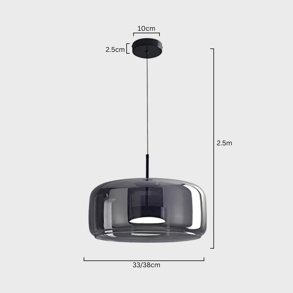 Lampa sufitowa w stylu retro z potrójnym kloszem szklanym i regulowanym oświetleniem LED