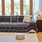 Housse de canapé boho aux couleurs géométriques vives et élégantes