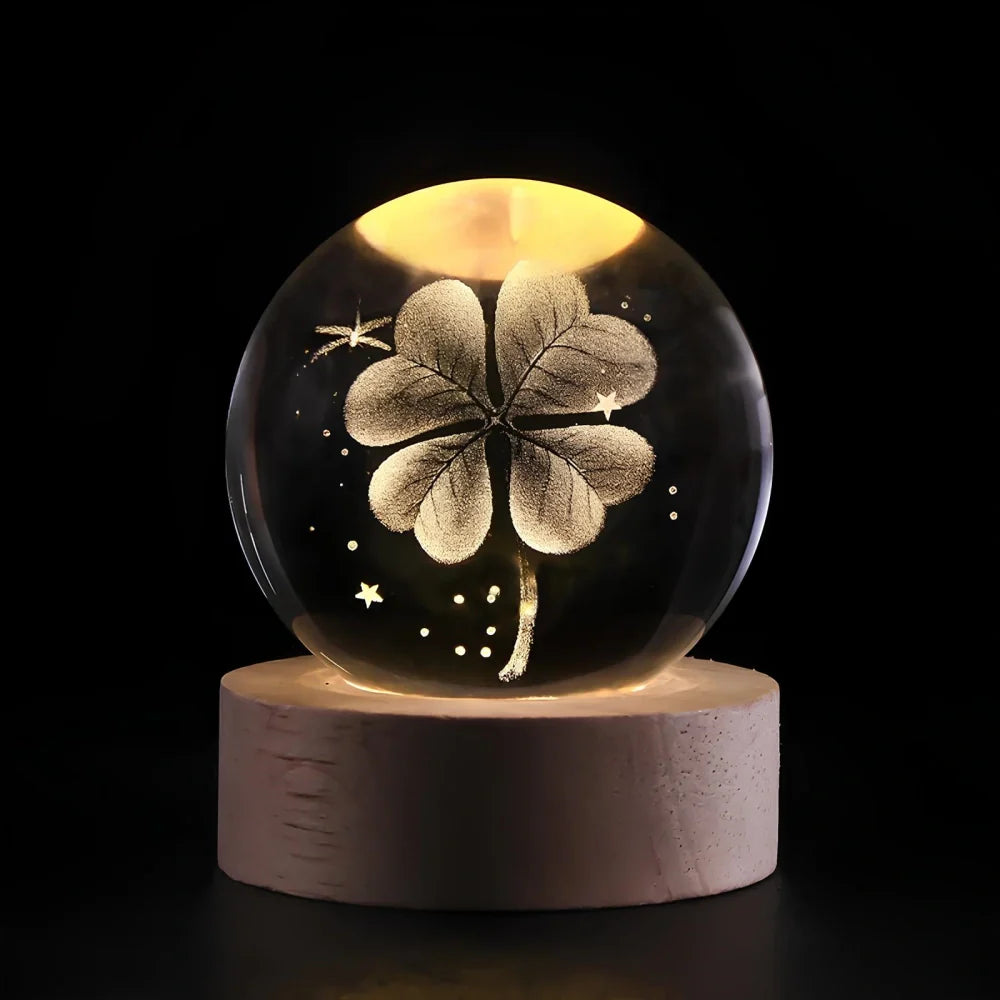Sfera di cristallo 3D pianeta LED luminosa decorativa