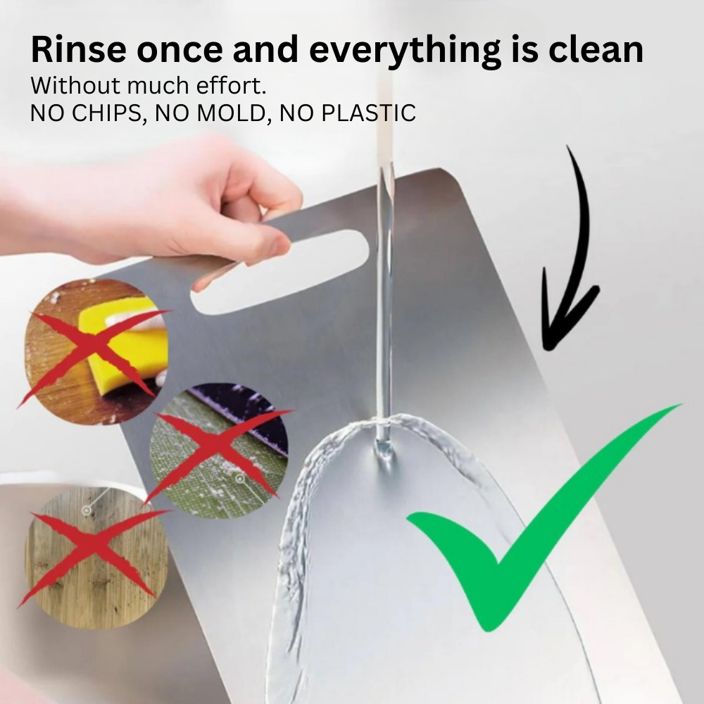 Safe Durable Non-Porous Titanium Cutting Board for Kitchen Use
