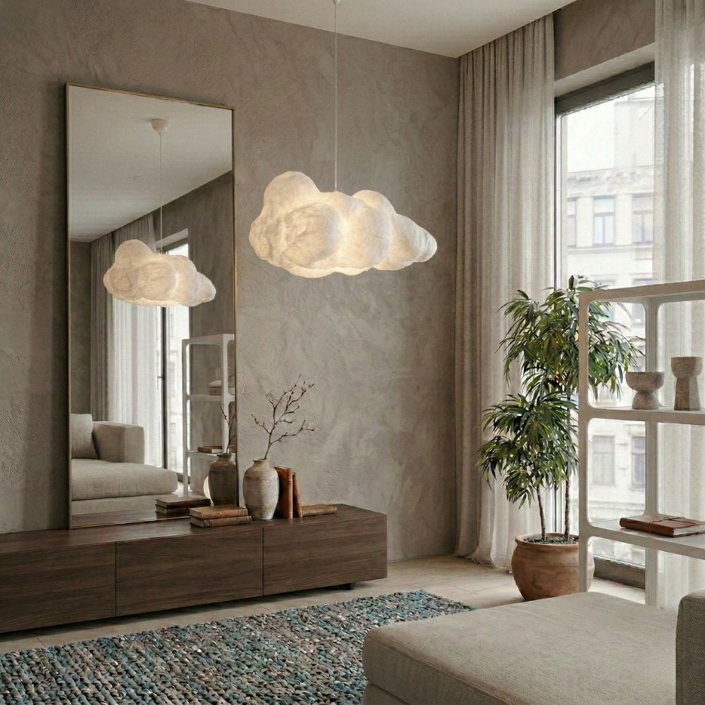 Lampe de plafond moderne en forme de « nuage » avec hauteur réglable