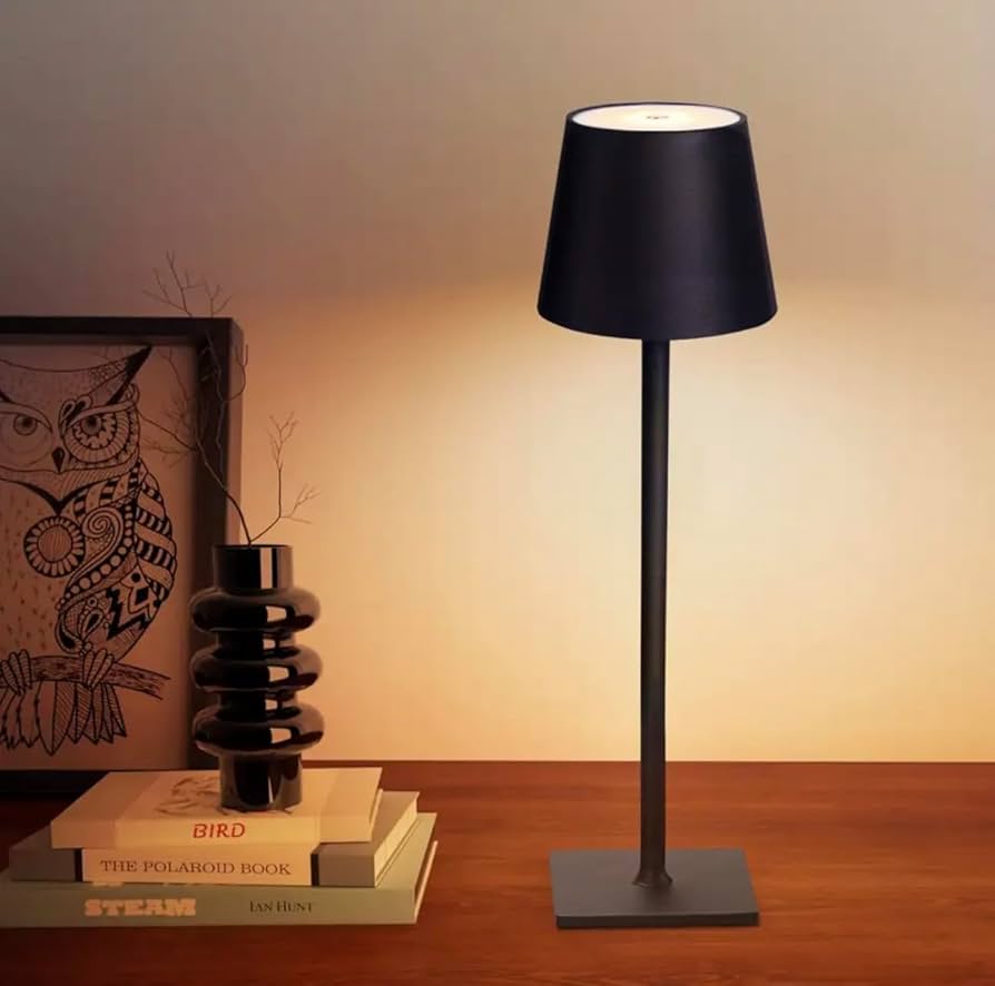 Modern Scandinavian LED table lamp with charging and brightness adjustment