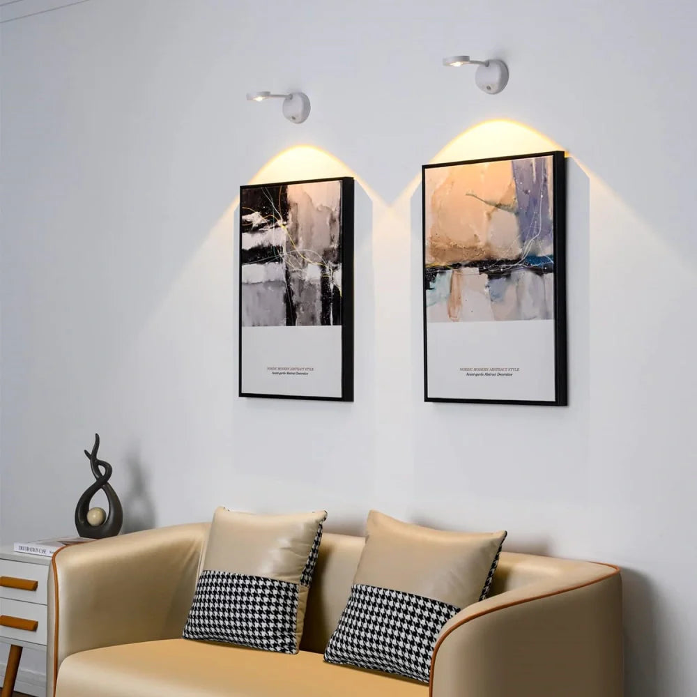 Easy-to-install LED wall lamp with motion sensor space-saving