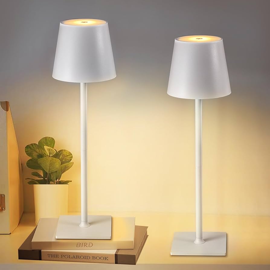 Modern Scandinavian LED table lamp with charging and brightness adjustment