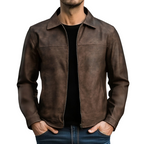 Giacca da moto da uomo con zip aderente abbigliamento esterno quotidiano