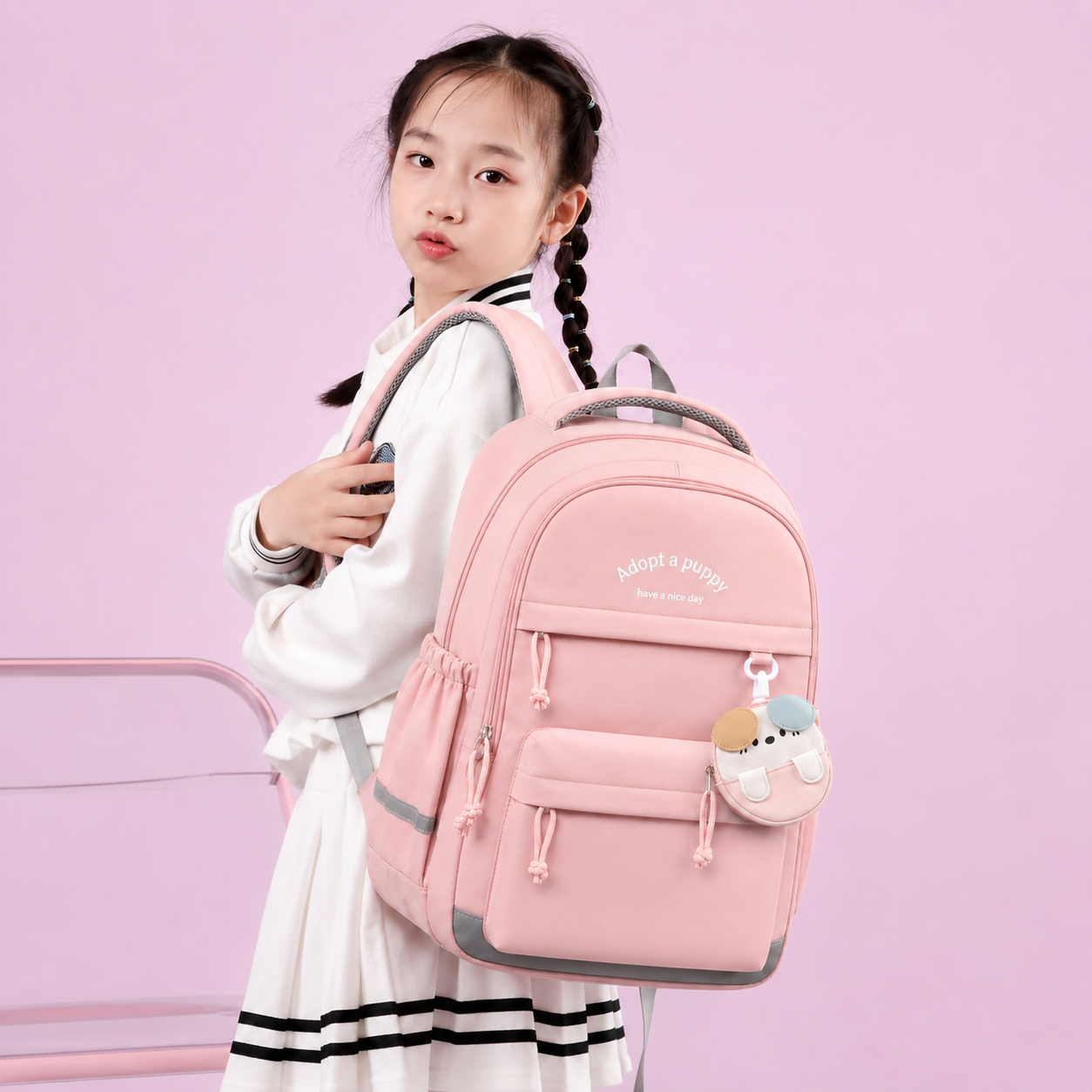 Sac à dos scolaire pour filles avec une conception spacieuse de rangement