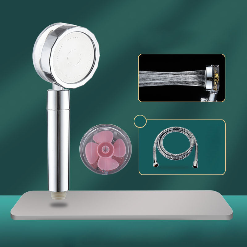 Set con testa doccia manuale rotonda argento da montare a parete