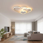 Modern heart-shaped LED ceiling lamp for ambient interior lighting