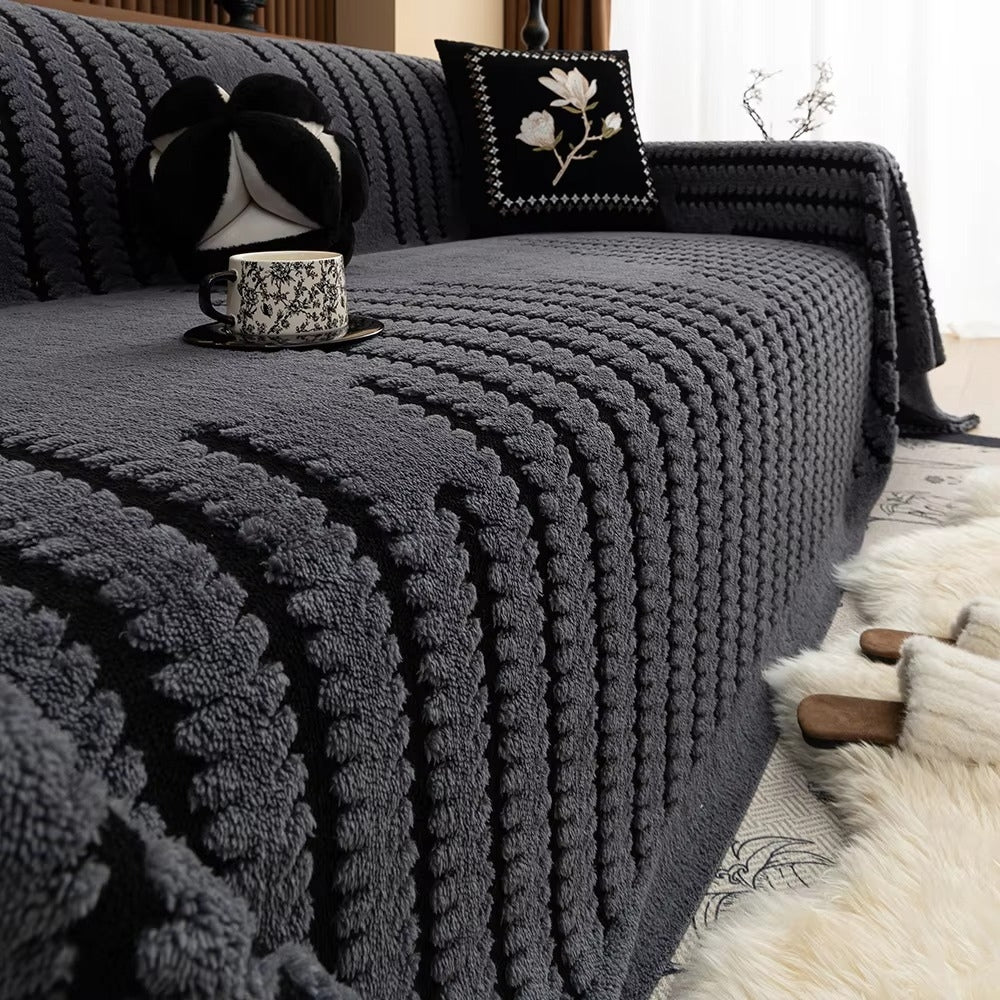 Copertura per divano retrò spessa e calda in peluche