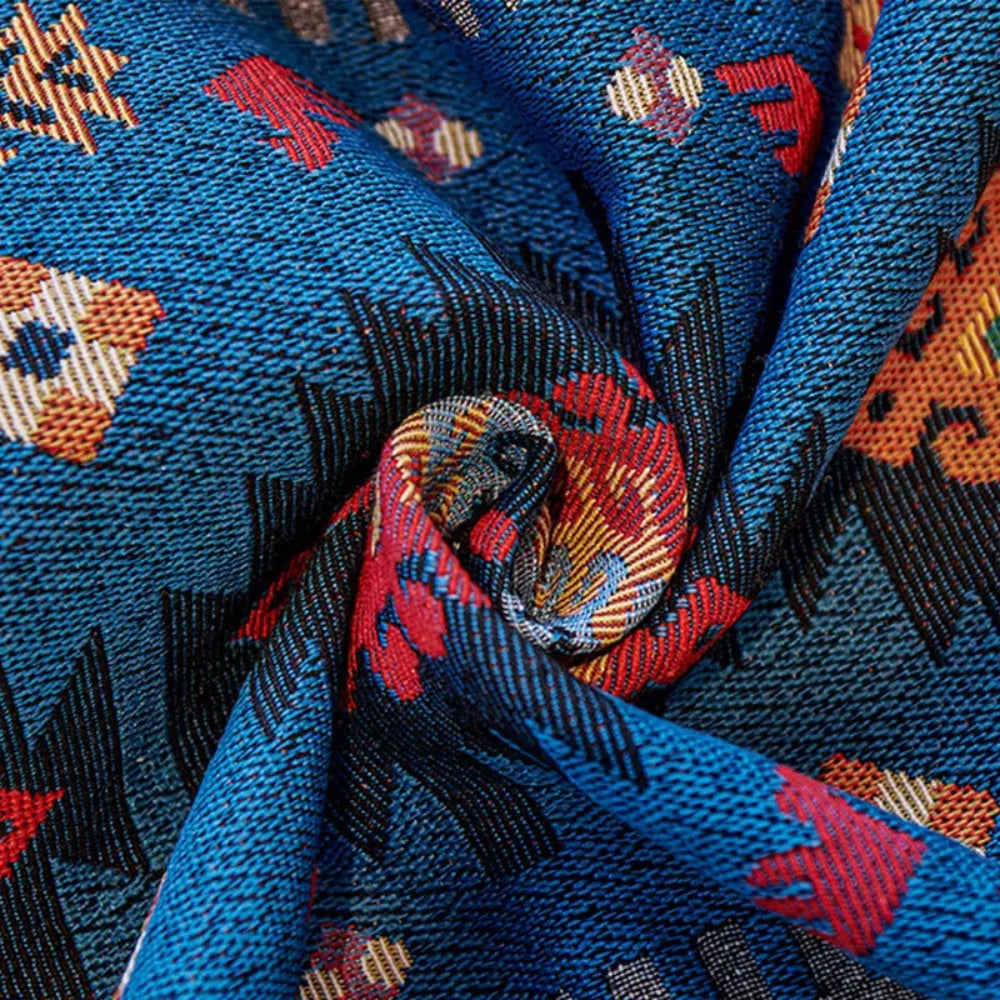 Housse de canapé boho aux couleurs géométriques vives et élégantes