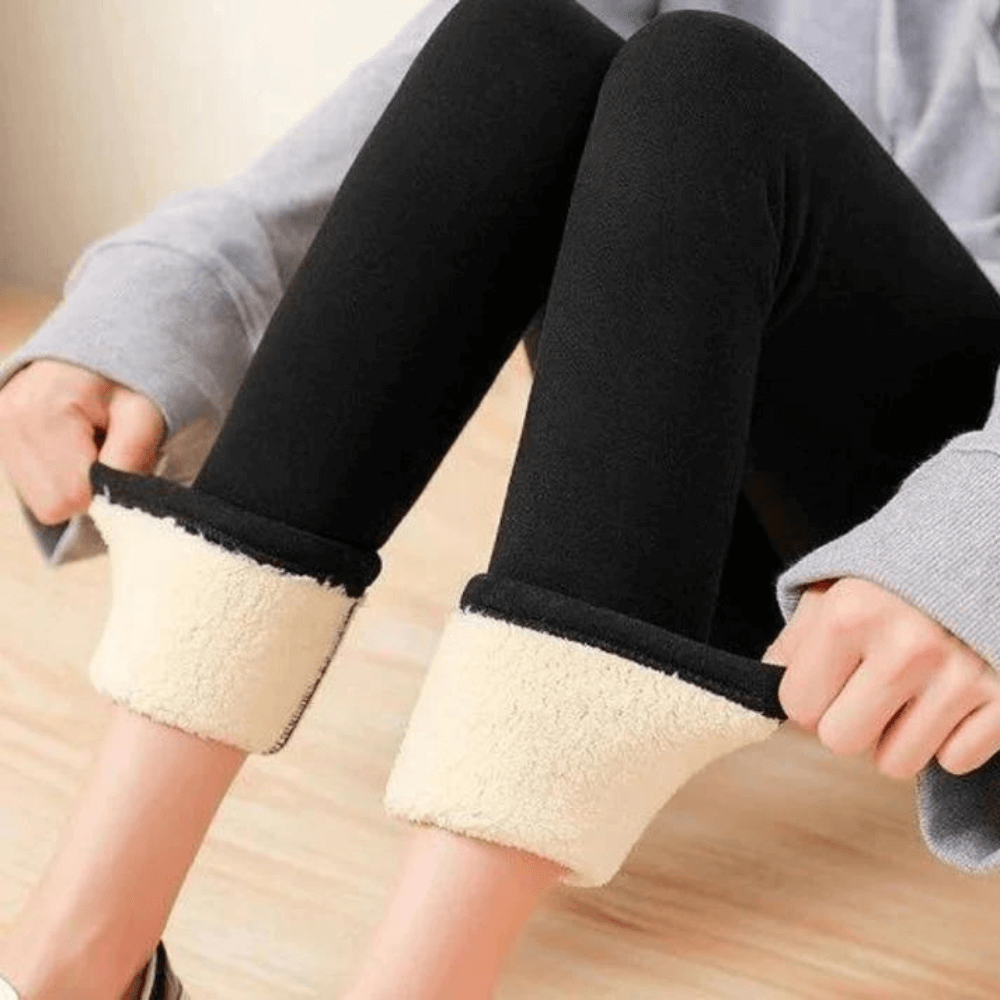 Leggings invernali da donna termici con vita alta